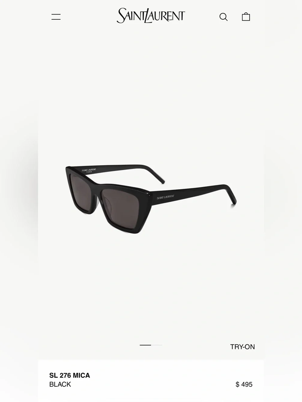 Saint Laurent Black Cat Eye Sunglasses - SL 276 MICA